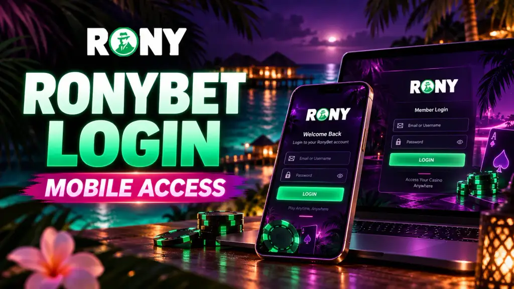 RonyBet login and mobile access in the Maldive